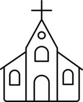 Linear Style Church Icon. vector