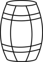 Flat Barrel Icon In Thin Line Art. vector