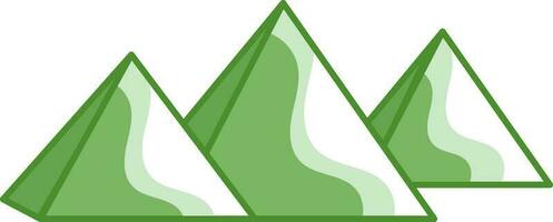 Green And White Egyptian Pyramids Icon In Flat Style. vector