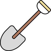 Colorful Shovel Icon In Flat Style. vector