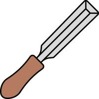 Vector Illustration Of Brown Chisel.