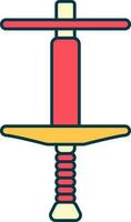 Isolated Pogo Stick Icon In Red And Yellow Color. vector