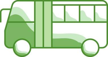 Green And White Wavy Pattern Bus Flat Icon. vector
