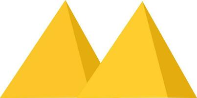 plano ilustración de amarillo egipcio pirámides icono. vector
