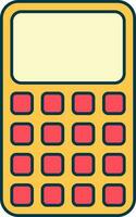 calculadora icono en rojo y amarillo color. vector