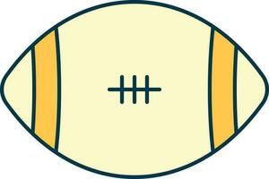 Rugby Ball Icon In Yellow Color. vector
