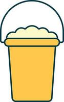 Sand Bucket Icon In Yellow Color. vector