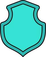 Teal Shield Icon In Flat Style. vector