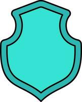 Teal Shield Icon In Flat Style. vector