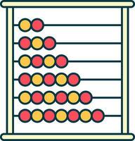 isolated Red And Yellow Abacus Icon. vector