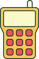 Isolated Walkie Talkie Icon In Red And Yellow Color. vector