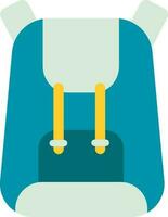 Isolated Backpack Flat Icon In Yellow And Teal Color. vector