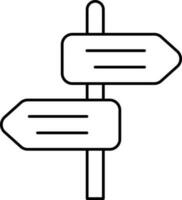 Left And Right Arrow Signboard Linear Icon. vector