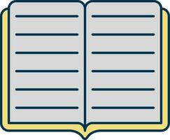 Open Book Flat Icon In Grey And Yellow Color. vector