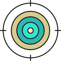 Teal And Bronze Target Point Icon Or Symbol. vector