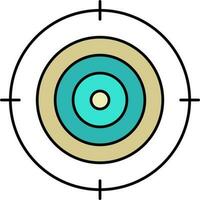 Teal And Bronze Target Point Icon Or Symbol. vector