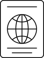Copy Space Passport Icon In Linear Style. vector