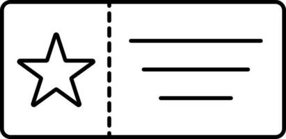 Copiar espacio boleto icono en lineal estilo. vector