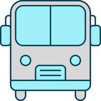 Grey And Turquoise Illustration Of Bus Flat Icon. vector