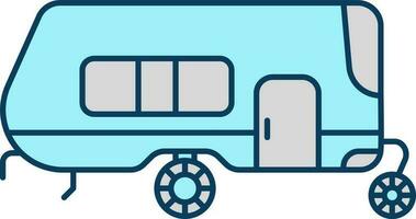 Smallest Caravan Flat icon In Turquoise Color. vector