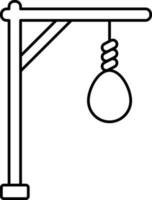 Illustration Of Gallows Icon In Black Line Art. vector