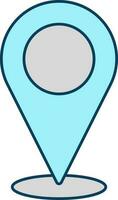 Location Map Point Grey And Turquoise Icon. vector