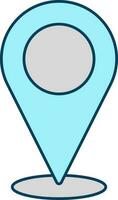 Location Map Point Grey And Turquoise Icon. vector