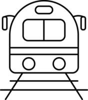 Black Line Art Of Train Icon Or Symbol. vector