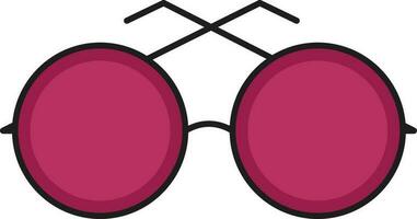 plano ilustración de rosado gafas de protección icono. vector