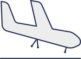 azul contorno ilustración de avión icono. vector
