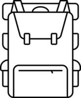 Isolated Backpack Icon In Black Line Art. vector