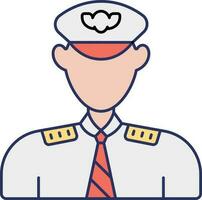 Faceless Police Or Guard Icon In Orange And White Color. vector