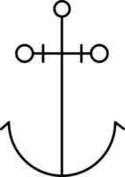 Black Lineal Anchor Icon Or Symbol. vector