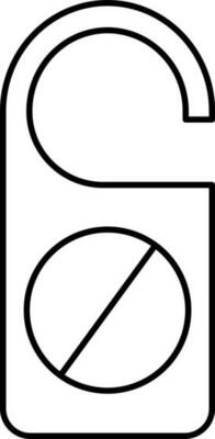 Isolated Blank Door Tag Outline Icon.