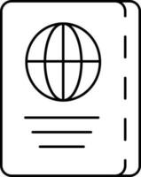 Copy Space Passport Icon In Linear Style. vector