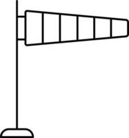 Black Thin Line Art Of Windsock Icon. vector
