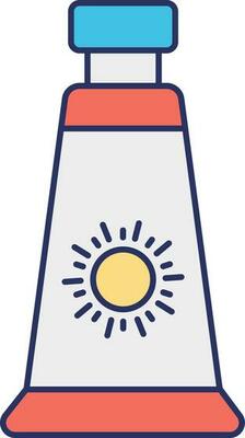 Sun Protection Tube Icon In Orange And Blue Color.