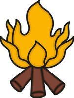 Flat Illustration Of Bonfire Icon. vector