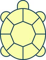 Yellow Illustration Of Turtle Flat Icon. vector