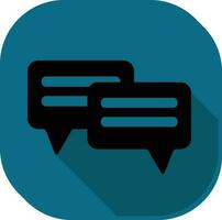 Black And Teal Conversation Bubble Square Icon. vector