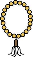 Yellow Tasbih Icon In Flat Style. vector