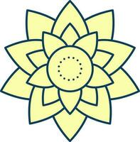 Beautiful Yellow Flower Icon Or Symbol. vector