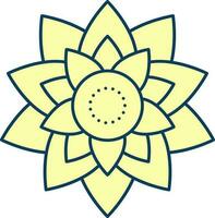 Beautiful Yellow Flower Icon Or Symbol. vector