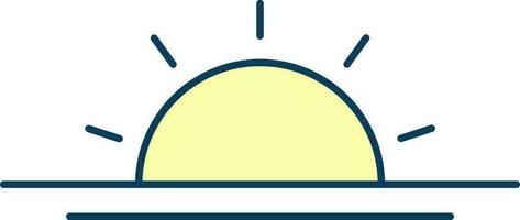 Sunrise Or Sunset Icon In Flat Style. vector