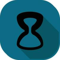 Black And Blue Hourglass Square Icon or Symbol. vector