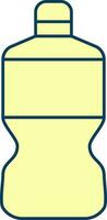 Flat Style Water Bottle Yellow Icon. vector