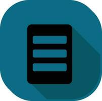 Black Page Icon On Teal Square Background. vector