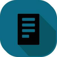 Black Page Icon On Teal Square Background. vector