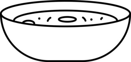 Isolated Shrikhand Dish Bowl Black Outline Icon. vector