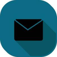 Square Mail Button Black And Teal Icon. vector